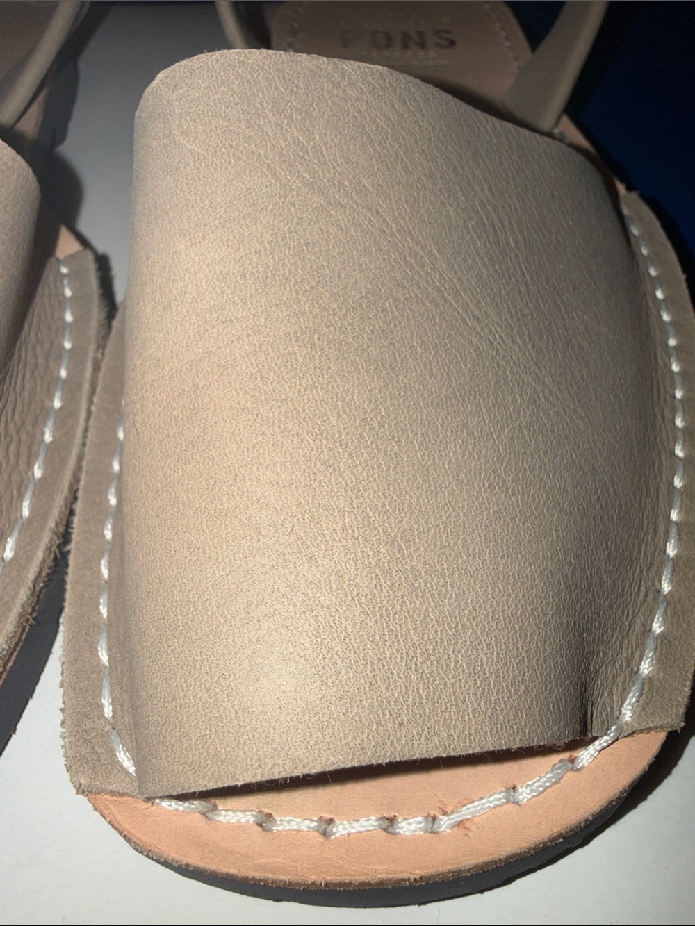Pons Avarca Leather Sandals Taupe Gray Handmade Spain US 9 EU 39 - Picture 3 of 10